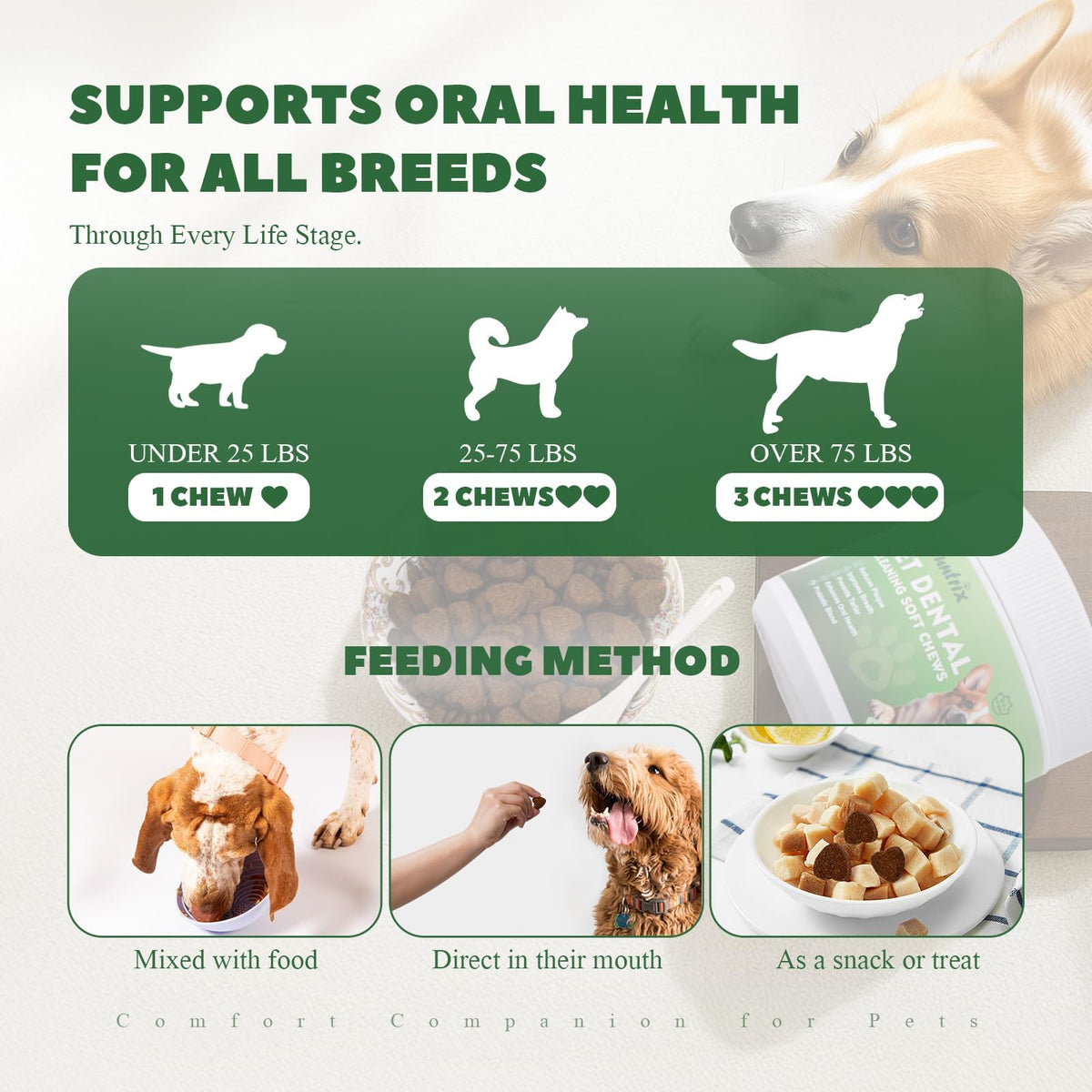 Dog Dental Chews with Natural Enzymes V8673