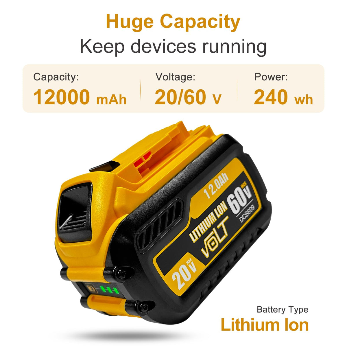 12000mAh Replacement Battery 2 Pack F657