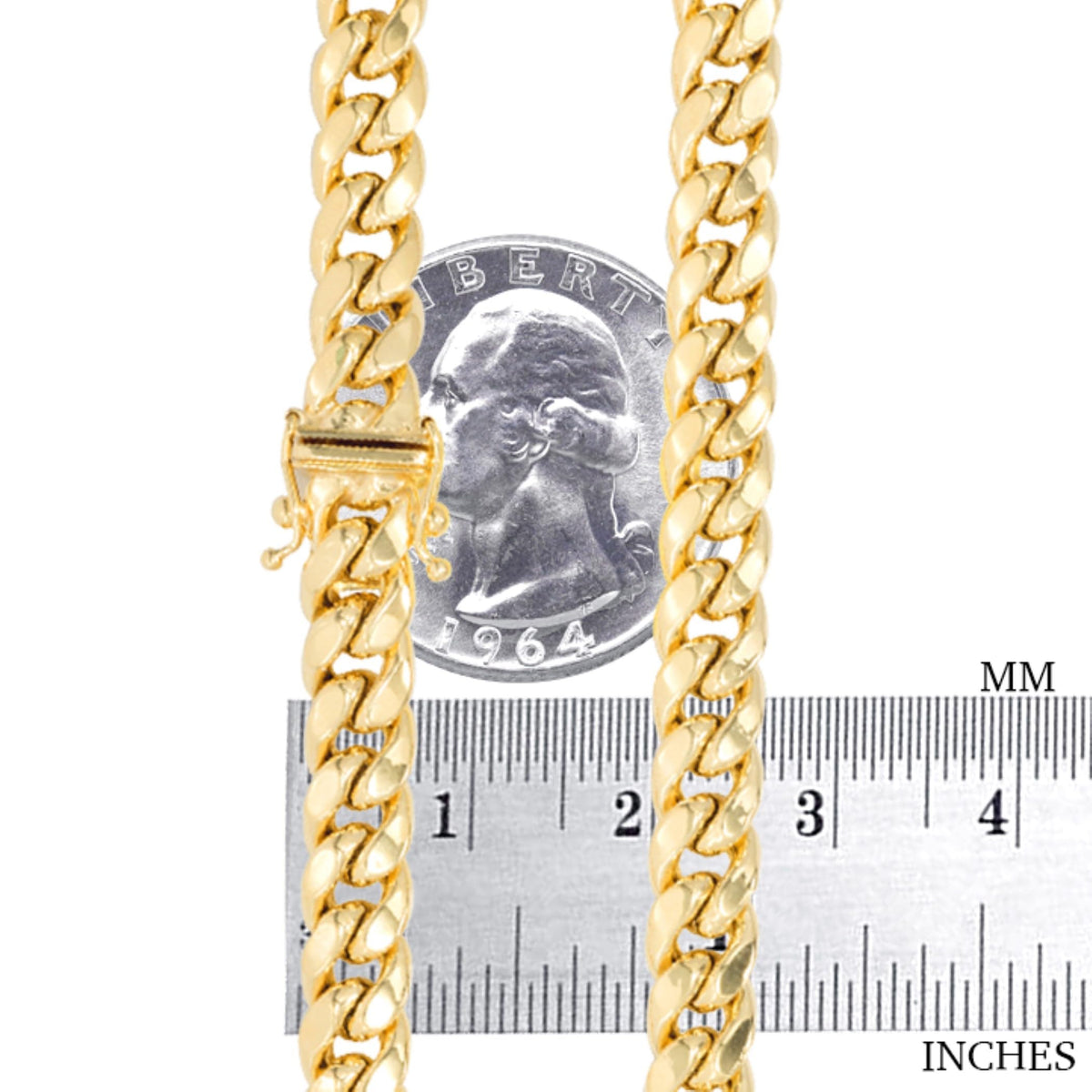 18k Yellow Gold Cuban Link Chain Necklace F14955