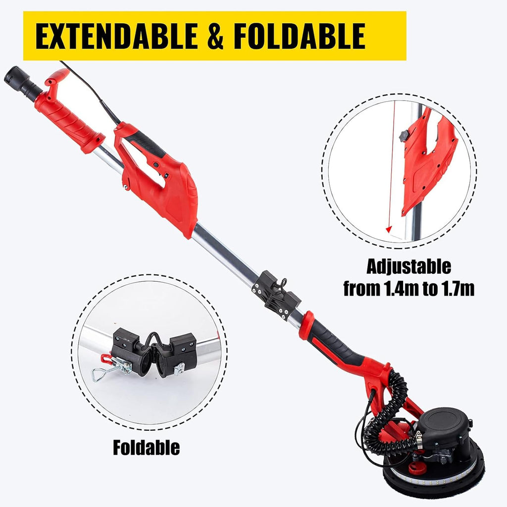 850W Variable Speed Electric Drywall Sander with Vacuum Bag V90619