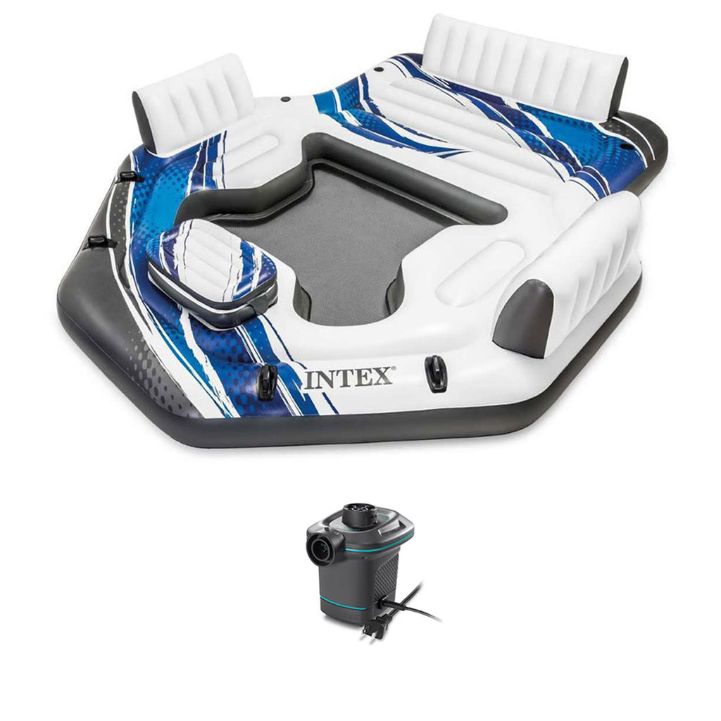 Blue 5-Person Floating with Electric Air Pump F199