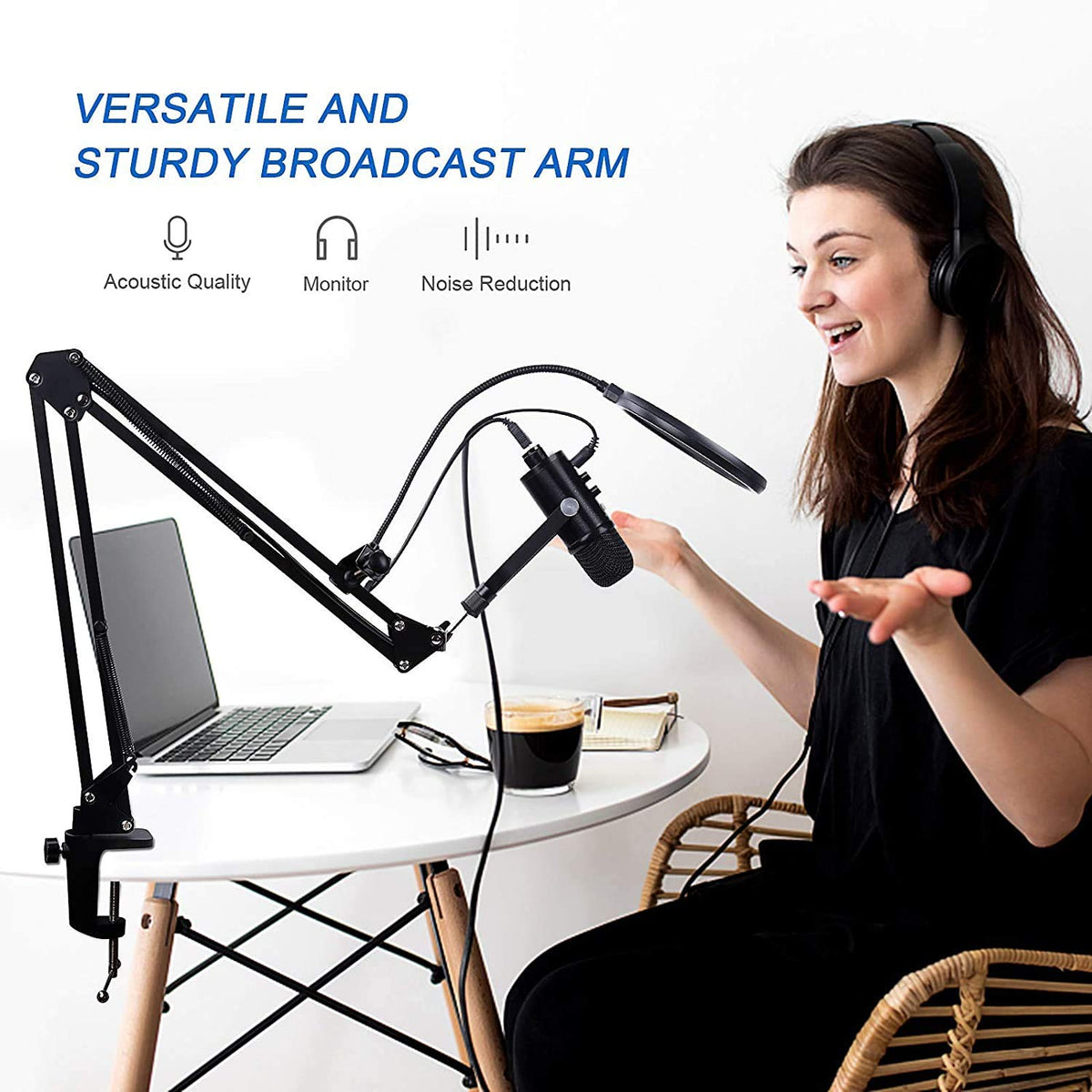 USB Condenser Microphone Kit with Boom Arm O876638