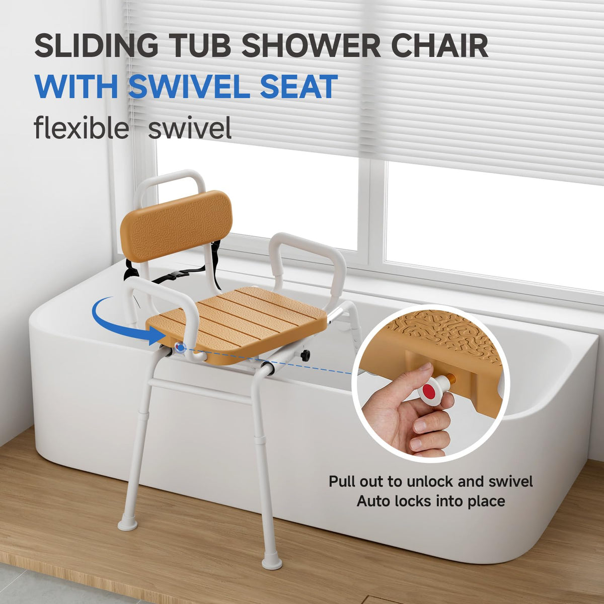 Sliding Shower Chair with Swivel Seat W4747