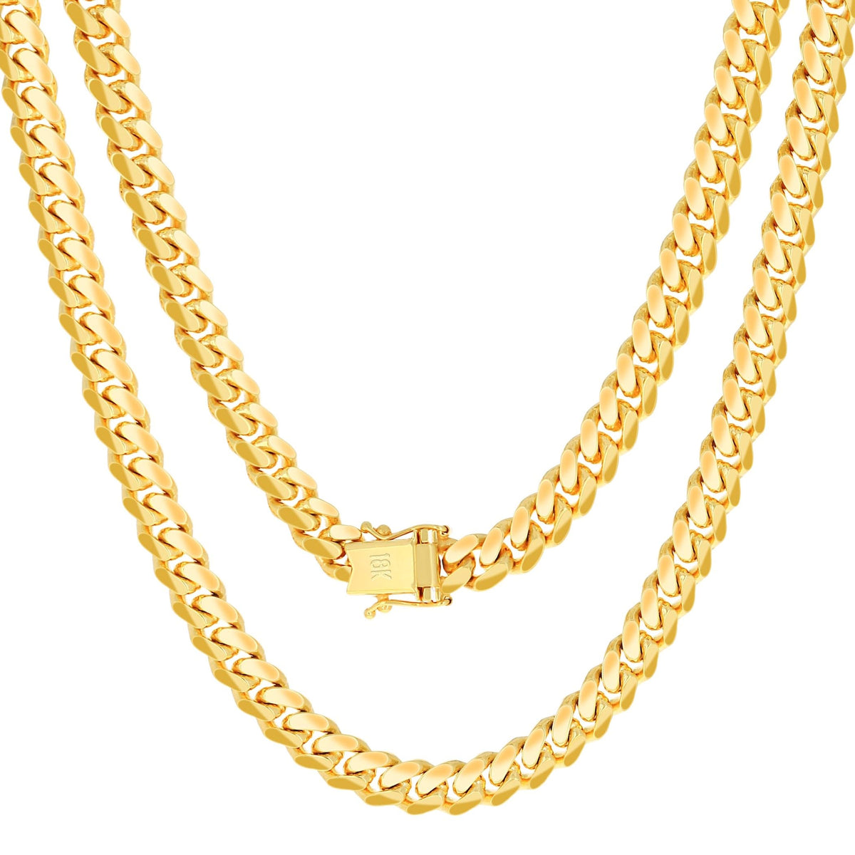 18k Yellow Gold Cuban Link Chain Necklace F14955