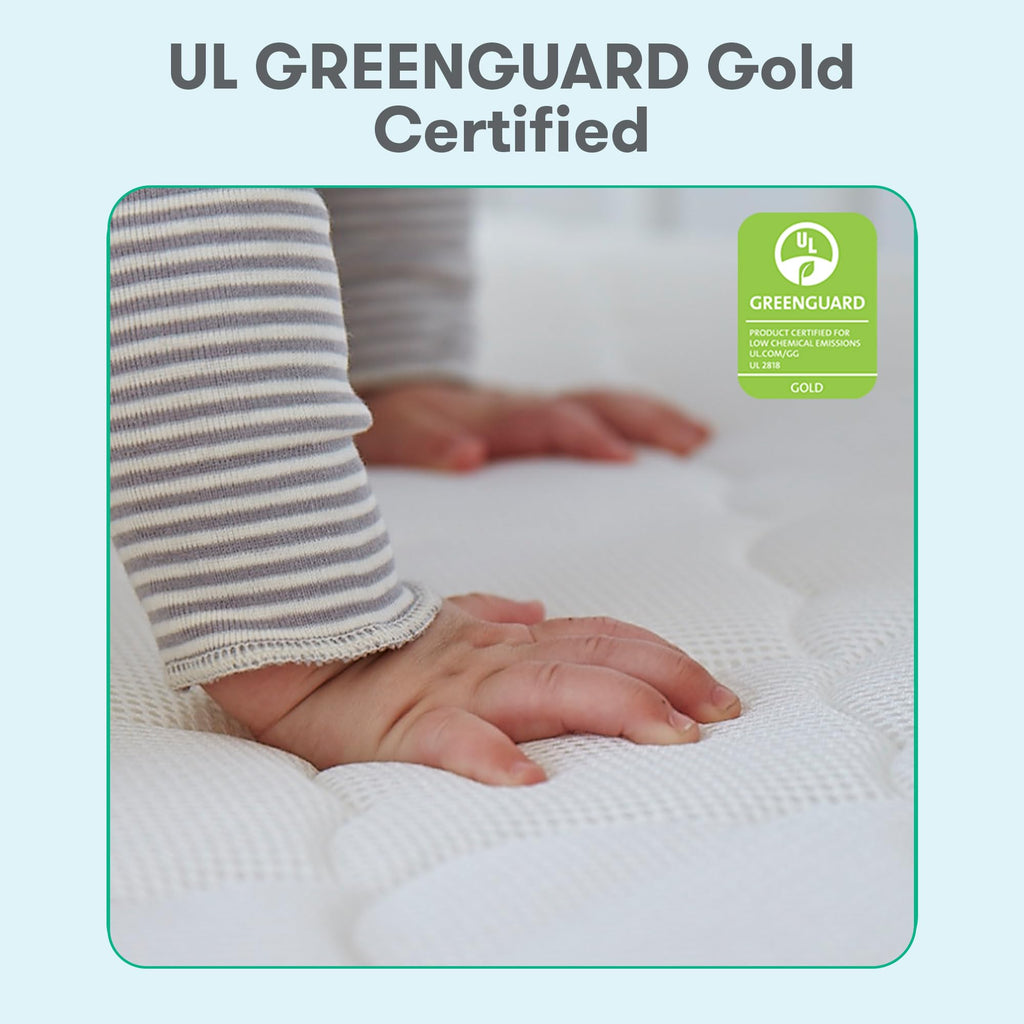 Grey Breathable Washable Crib Mattress & Toddler Bed P374