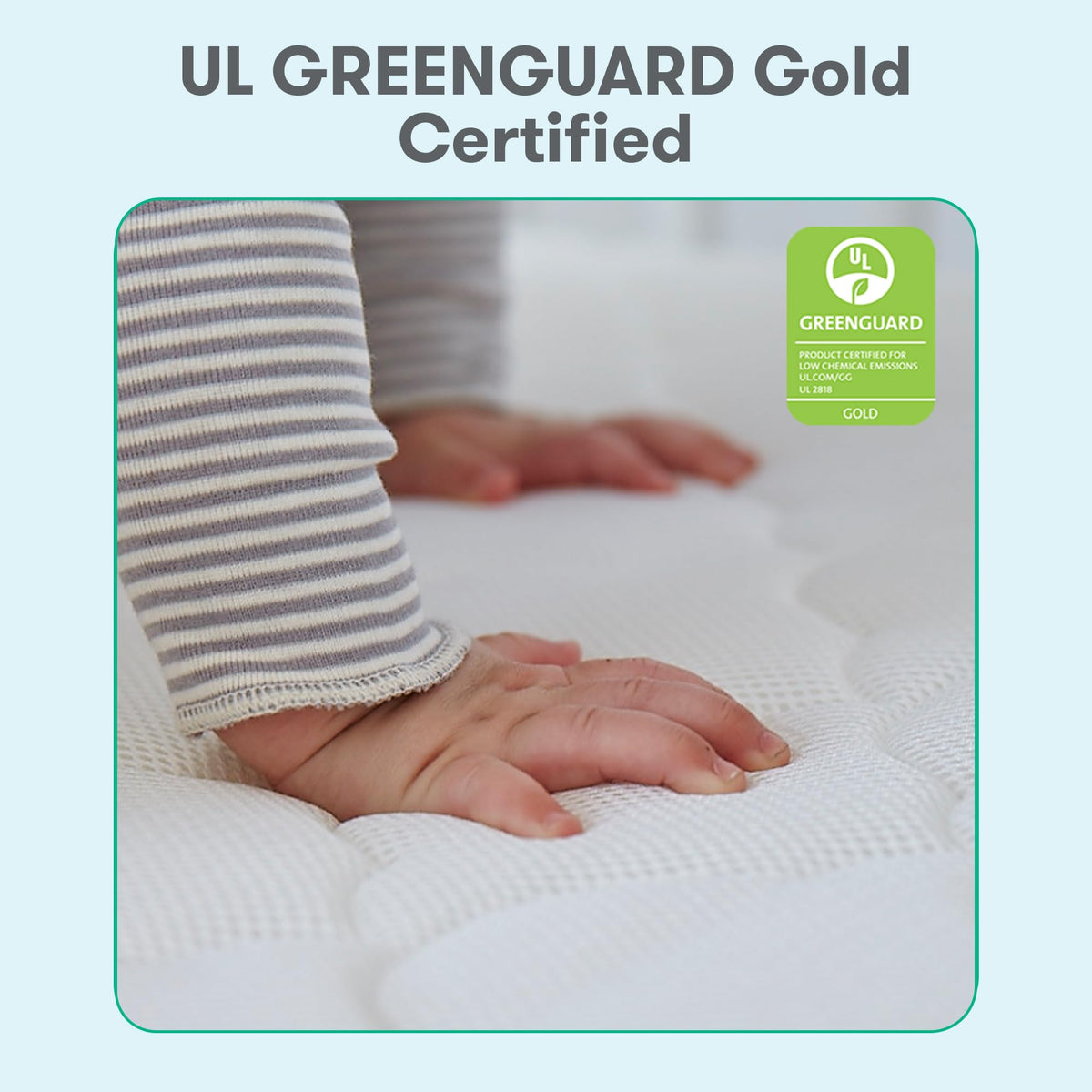 Grey Breathable Washable Crib Mattress & Toddler Bed P374