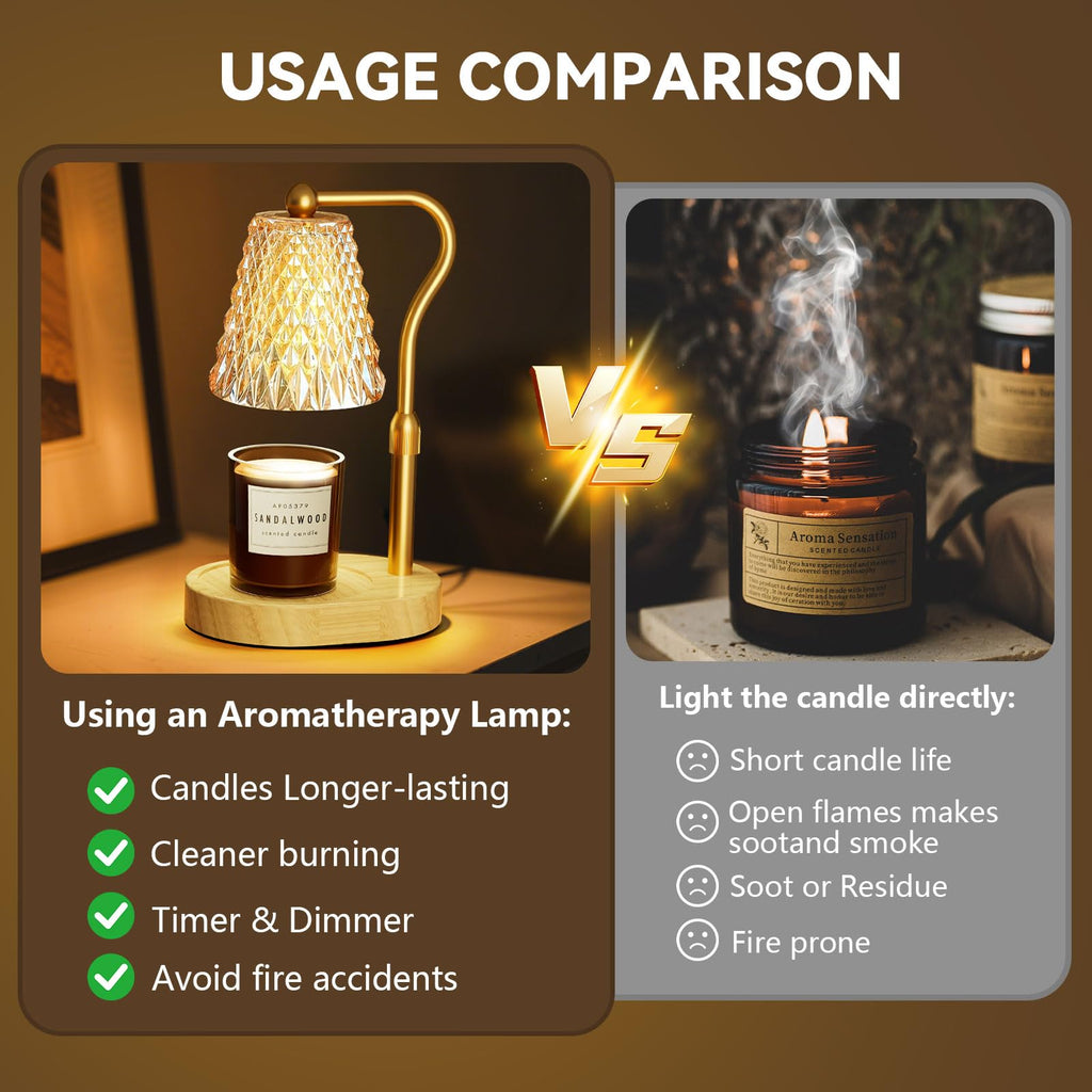 Candle Warmer Lamp with Timer Dimmer, Height Adjustable Wax Melt Warmer for Jar Candles T451284
