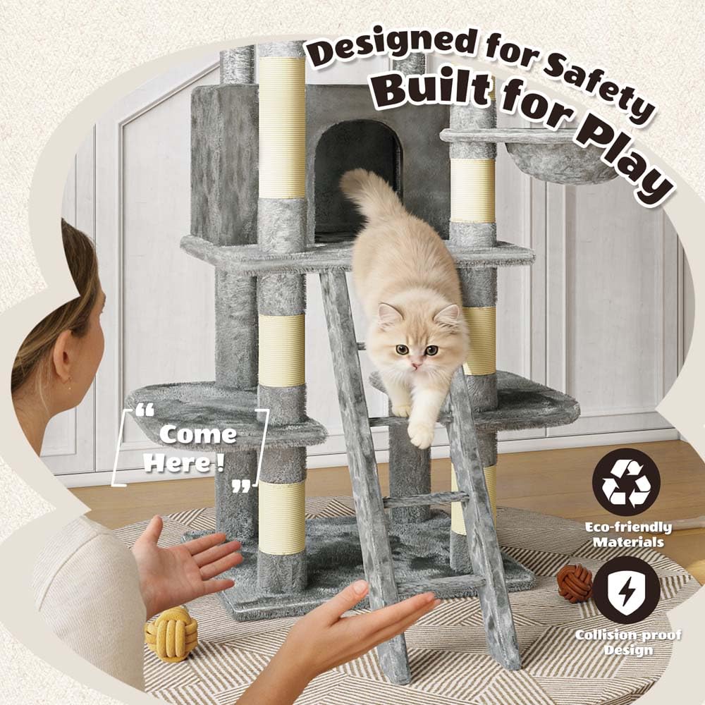 72 inch Cat Tree with Scratching Posts G2537