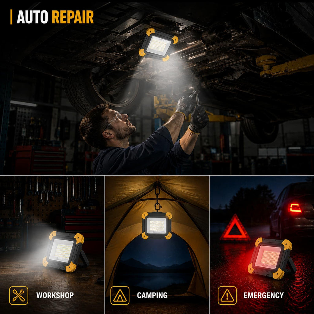 2-Pack Magnetic LED Work Lights USB Rechargeable 40W E25931