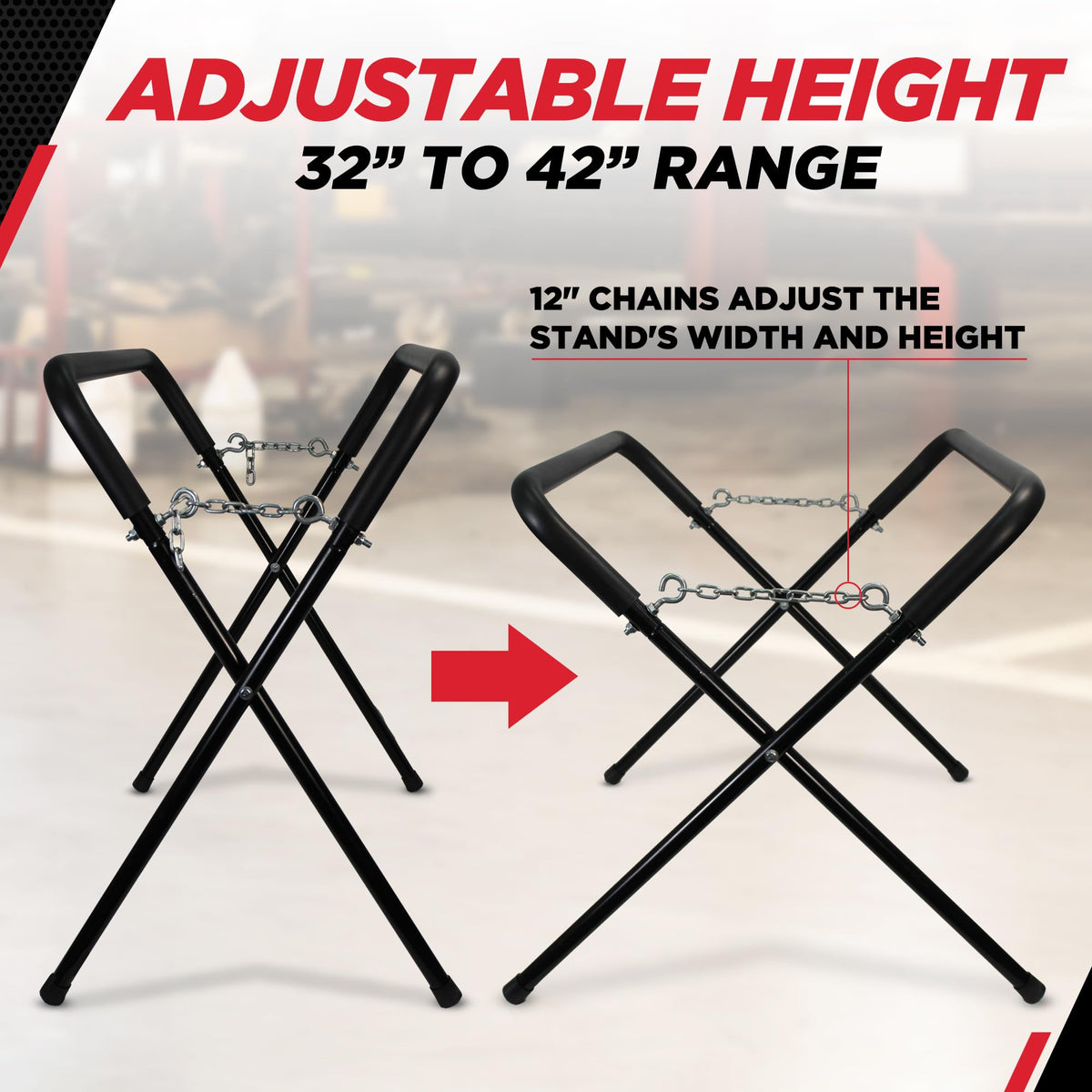 Heavy Duty Folding Stand, 32"-42" Adjustable Height C653