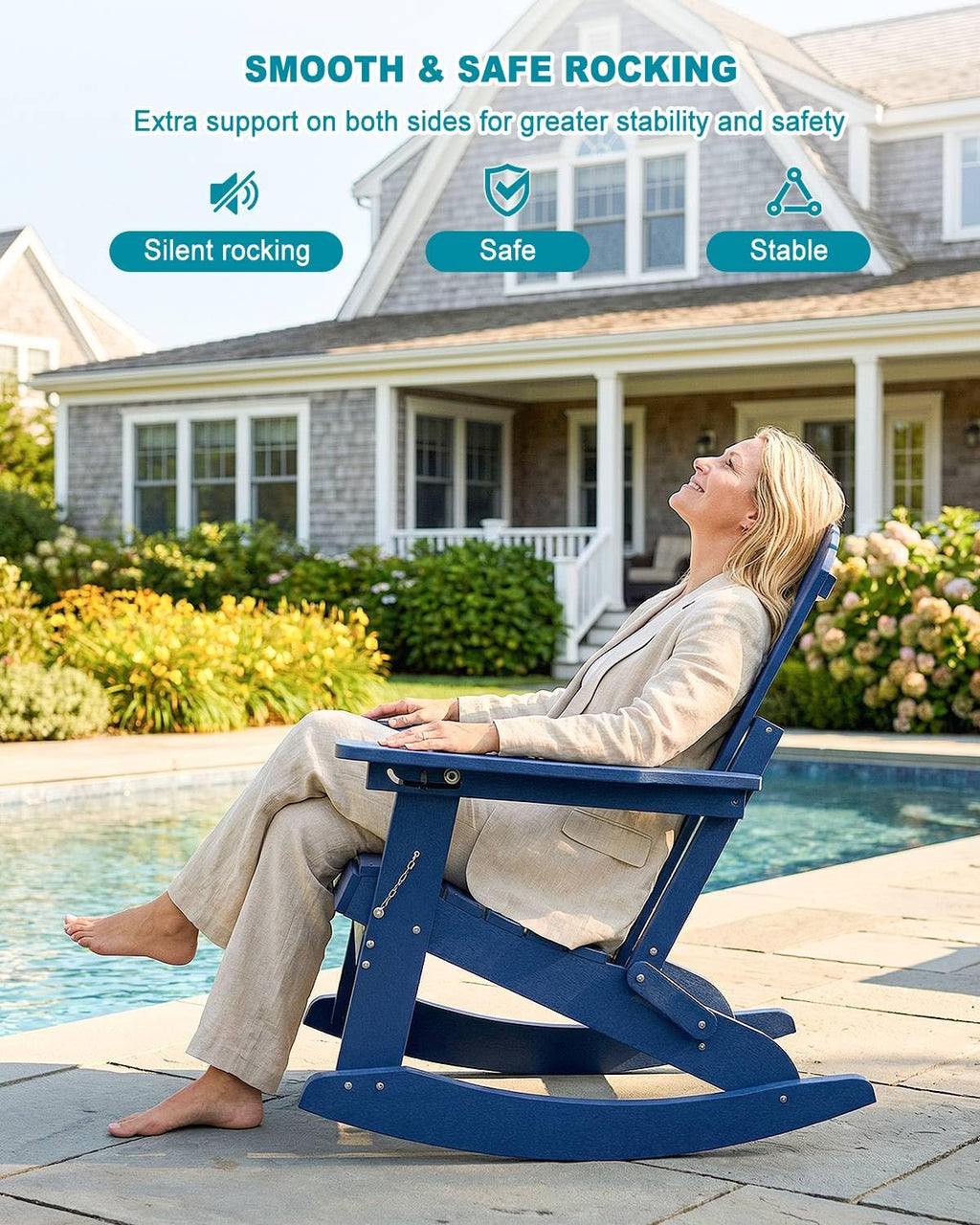 Folding Adirondack Rocking Chair with Ottoman U615369
