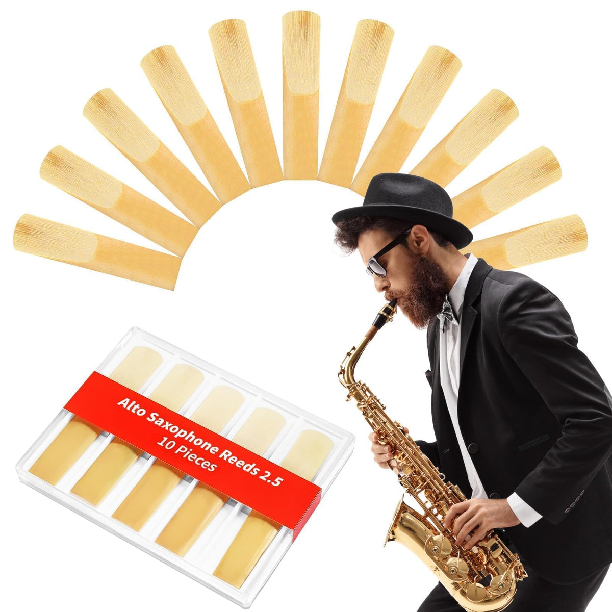 10 Pack Alto Saxophone Reeds 2.5 Strength Z821090
