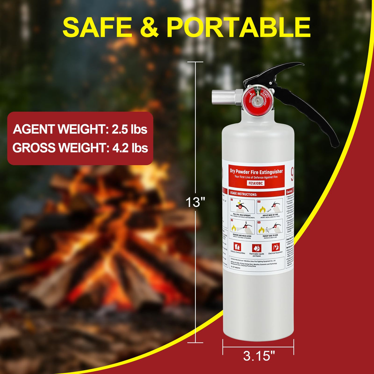 2 Pack 2.5lb ABC Fire Extinguishers L30464