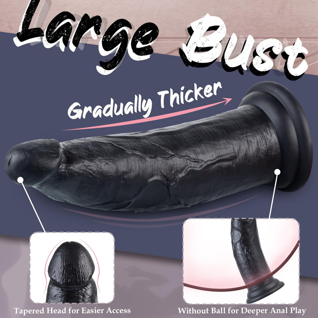 12 Inch Black Thick Anal Dildo B612