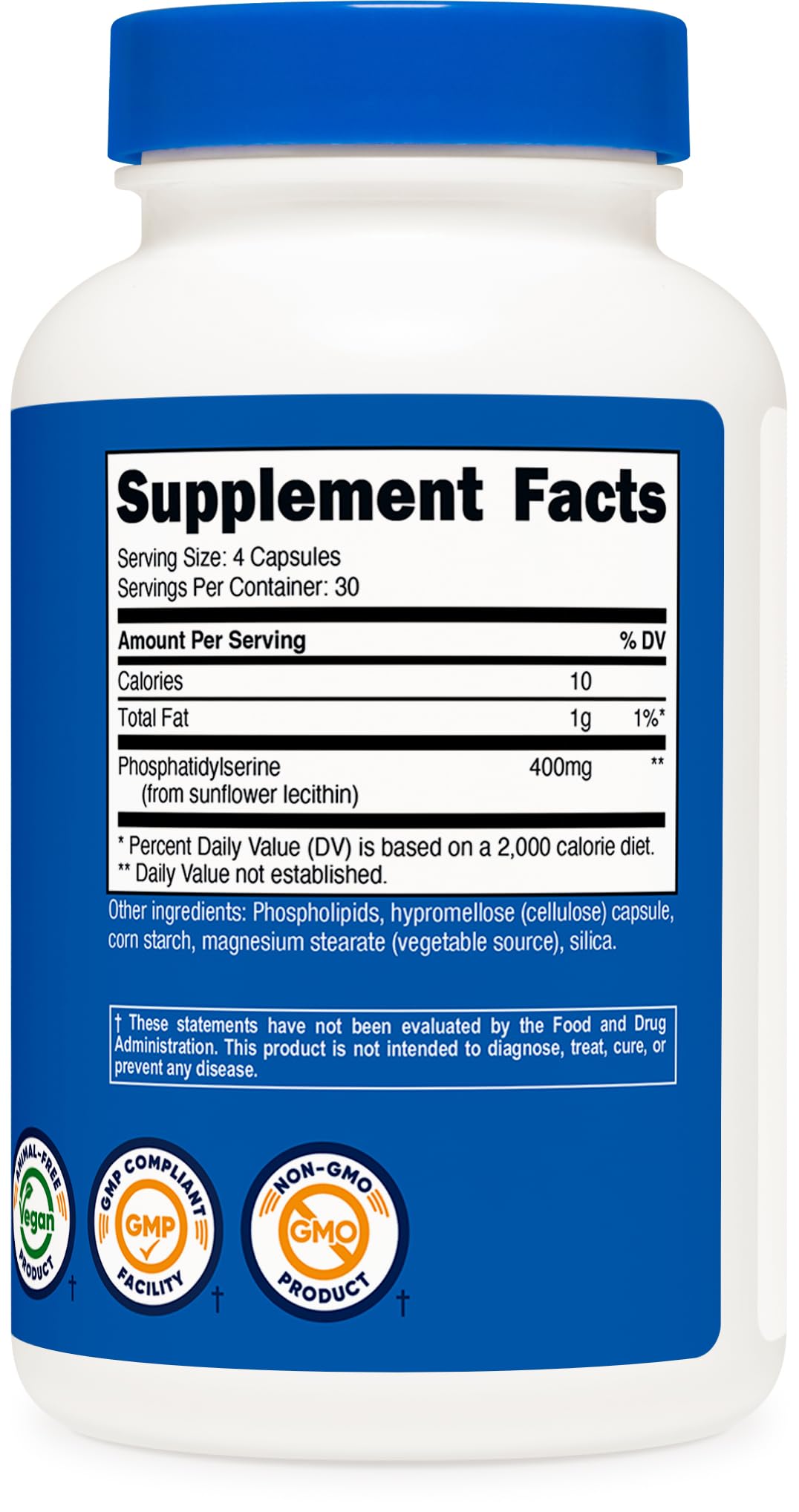 Phosphatidylserine 400mg 120 Capsules Gluten Free J5669
