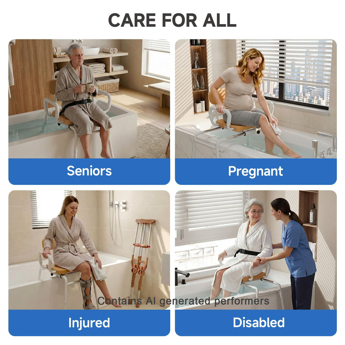 Sliding Shower Chair with Swivel Seat W4747