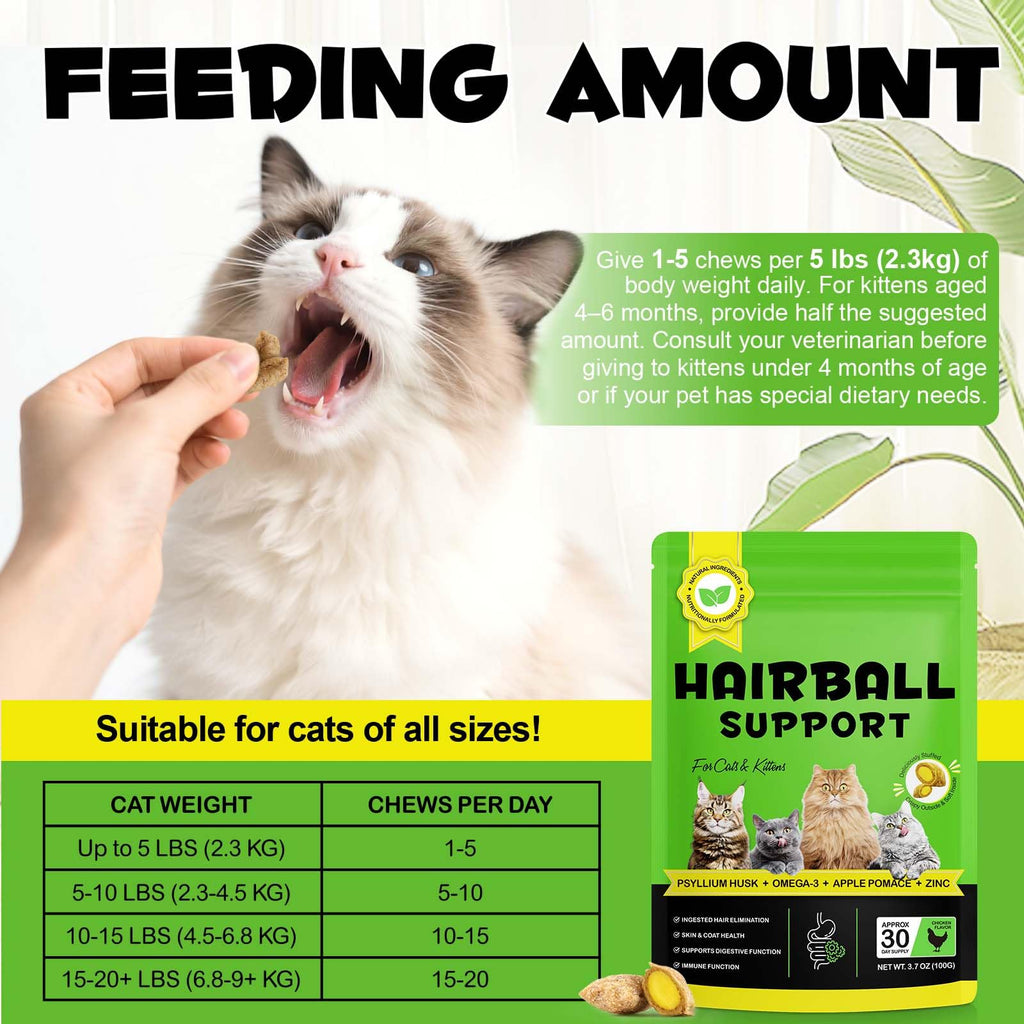Hairball Remedy Cat Treats Chicken Flavour 100g D584