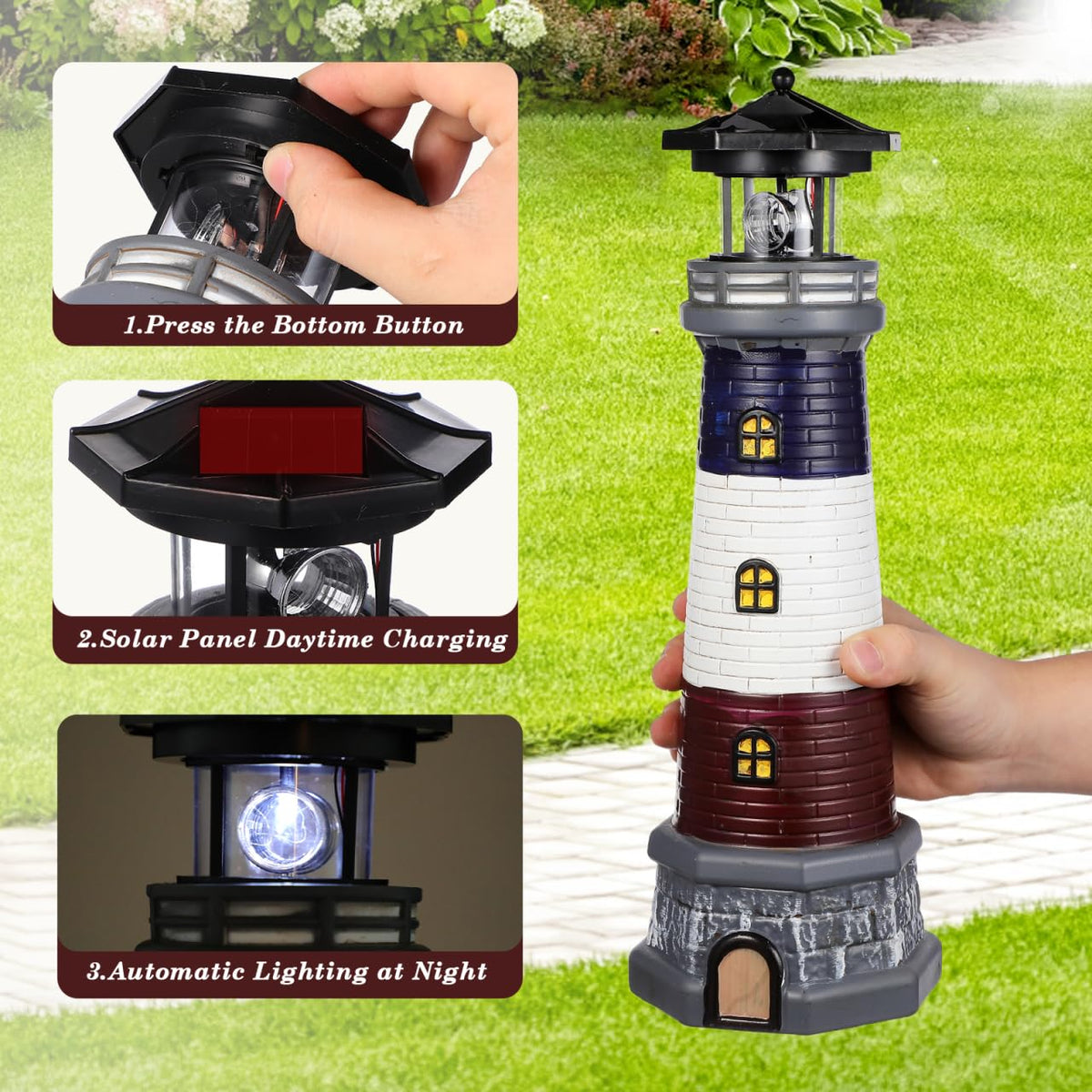 Solar Lighthouse Outdoor Statue E280