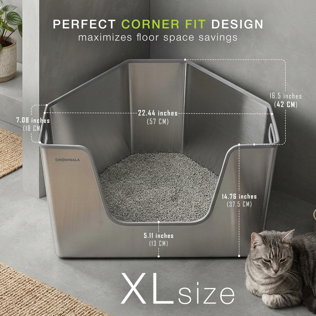 Stainless Steel Cat Litter Box W282