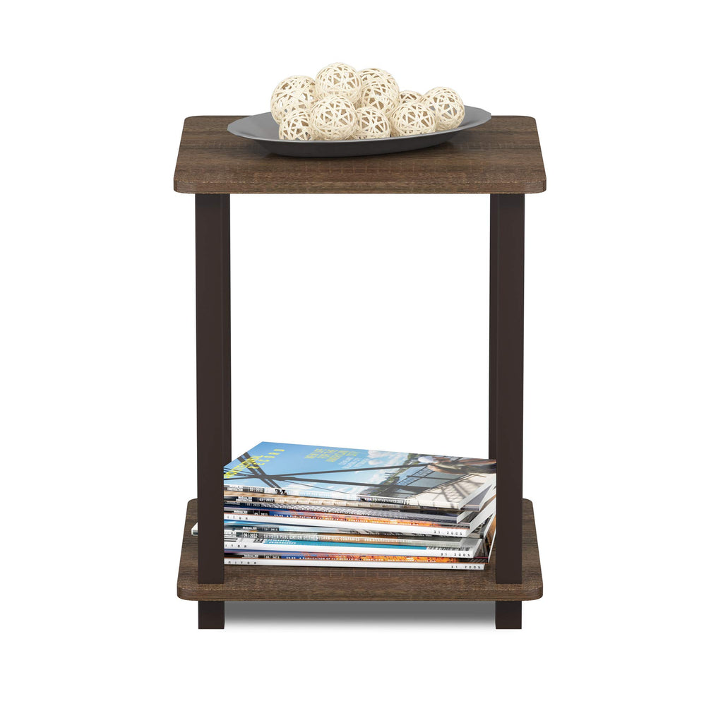 Set of 2 End Table Walnut Brown U72772