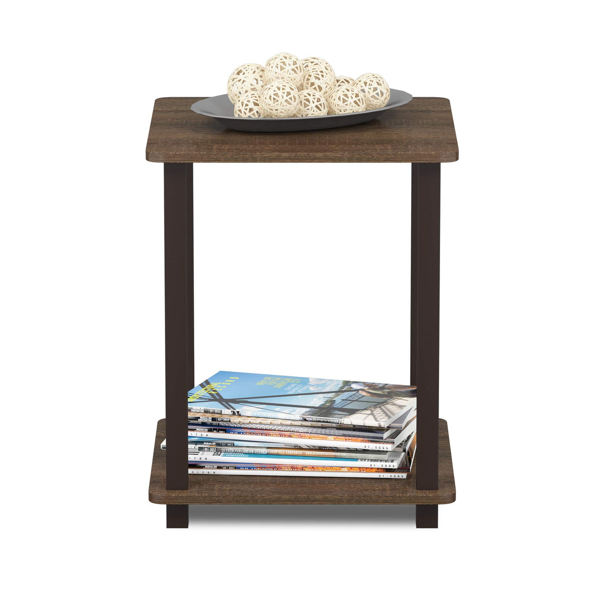 Set of 2 End Table Walnut Brown U72772
