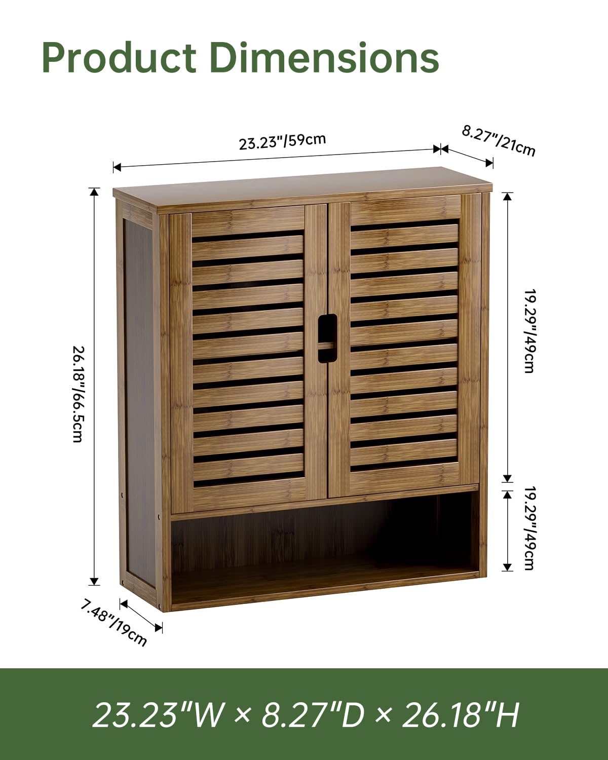Bamboo Over-The-Toilet Storage Cabinet with 2 Door G5163