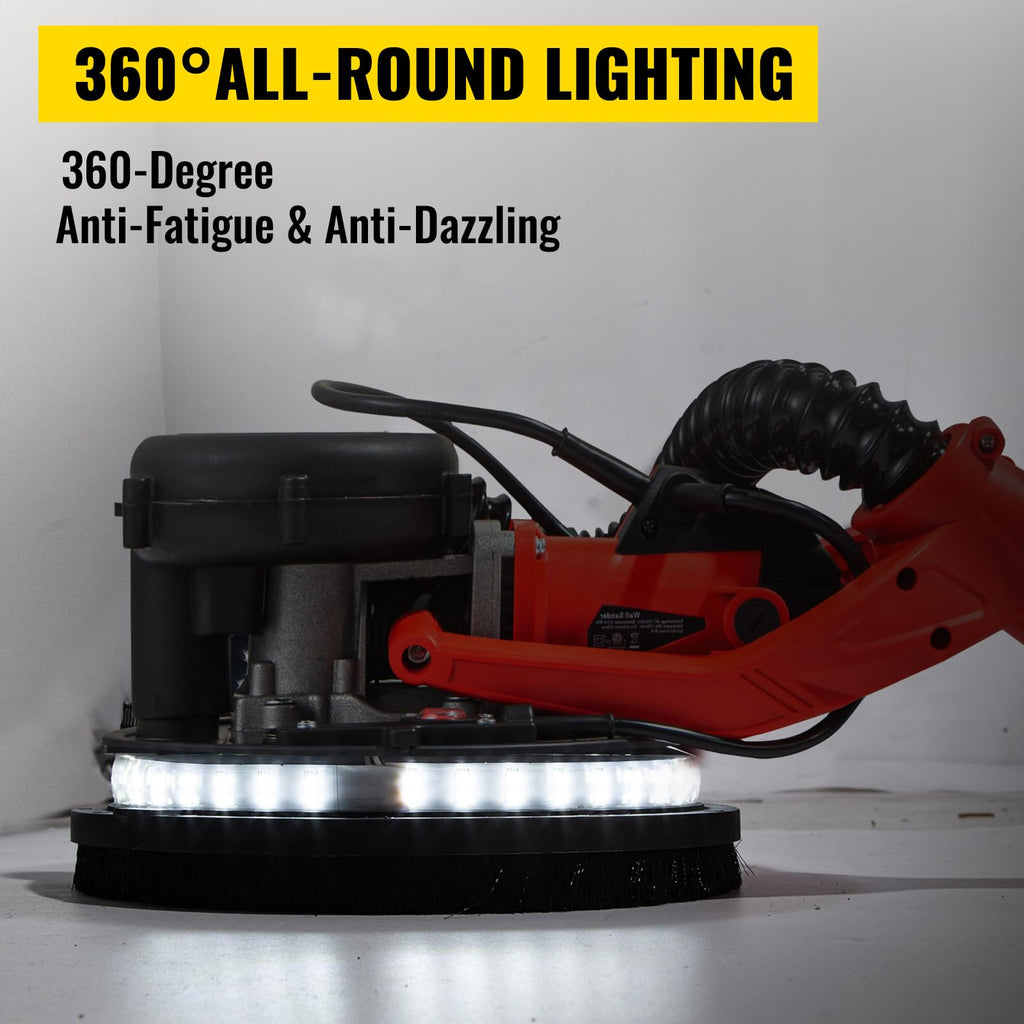 850W Variable Speed Electric Drywall Sander with Vacuum Bag V90619