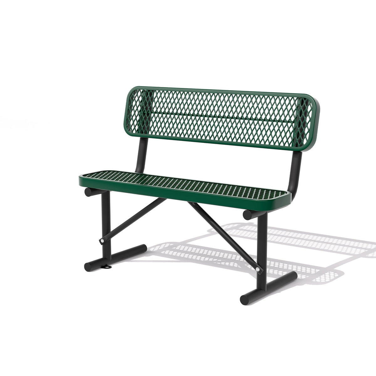 4FT Heavy Duty Metal Outdoor Bench with Backrest V10316