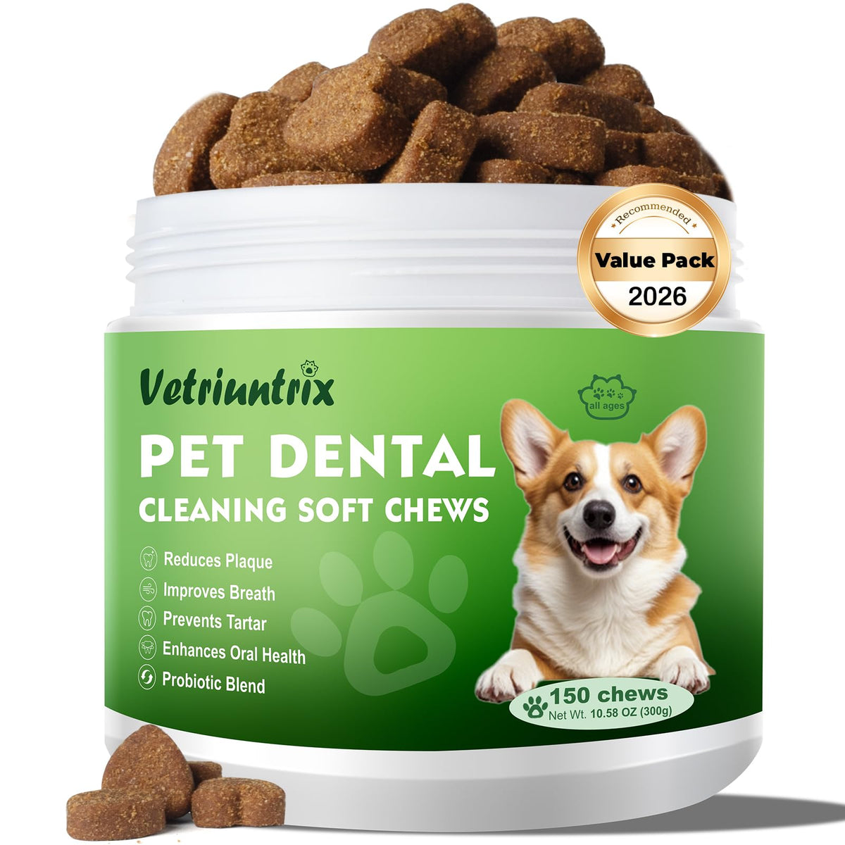 Dog Dental Chews with Natural Enzymes V8673