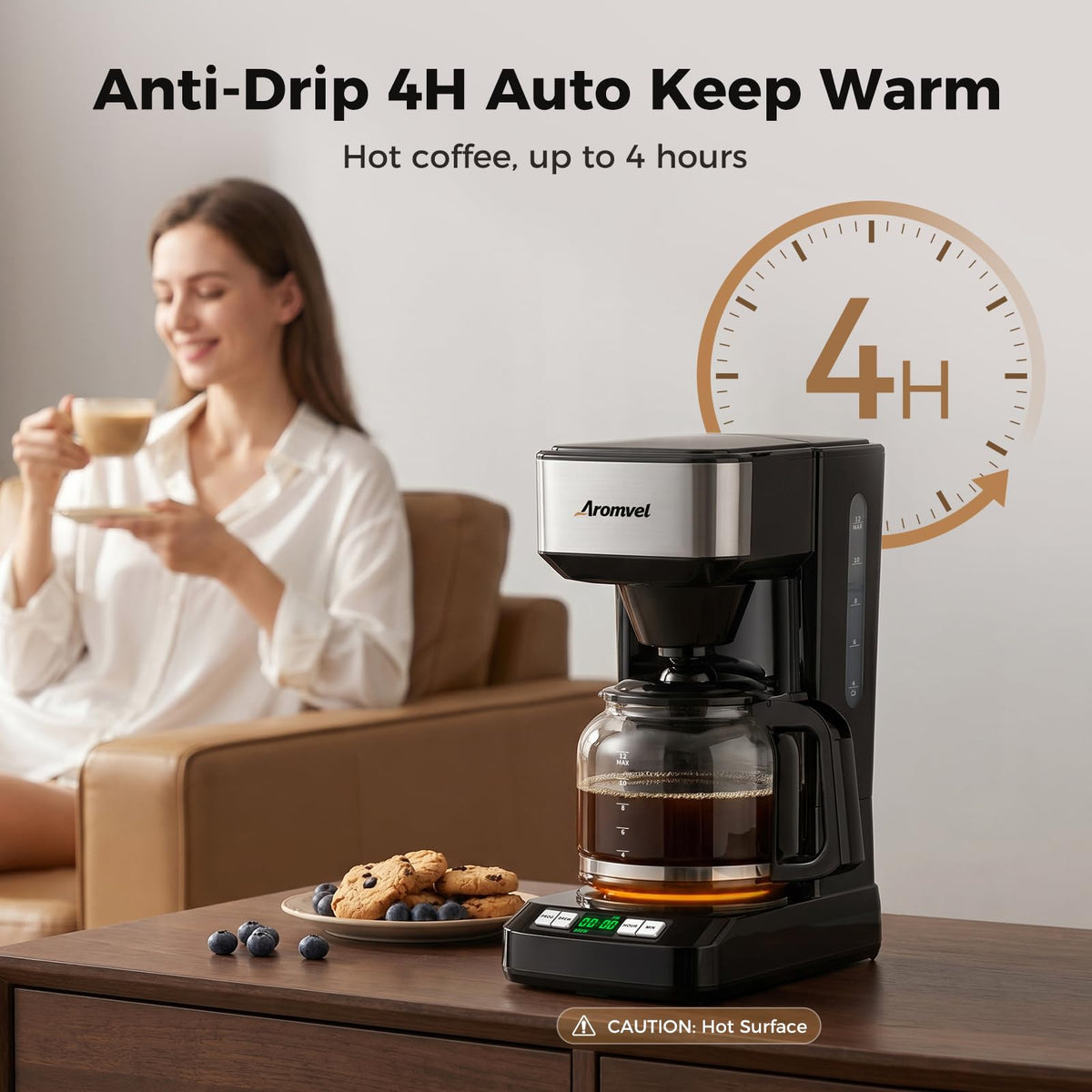 12 Cup Coffee Maker with LED Display Q533