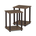 Set of 2 End Table Walnut Brown U72772