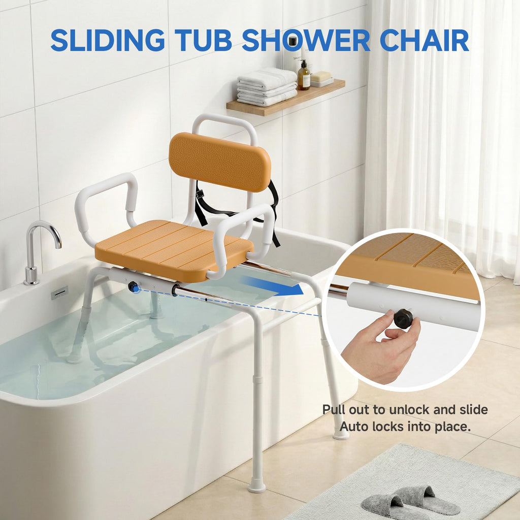 Sliding Shower Chair with Swivel Seat W4747
