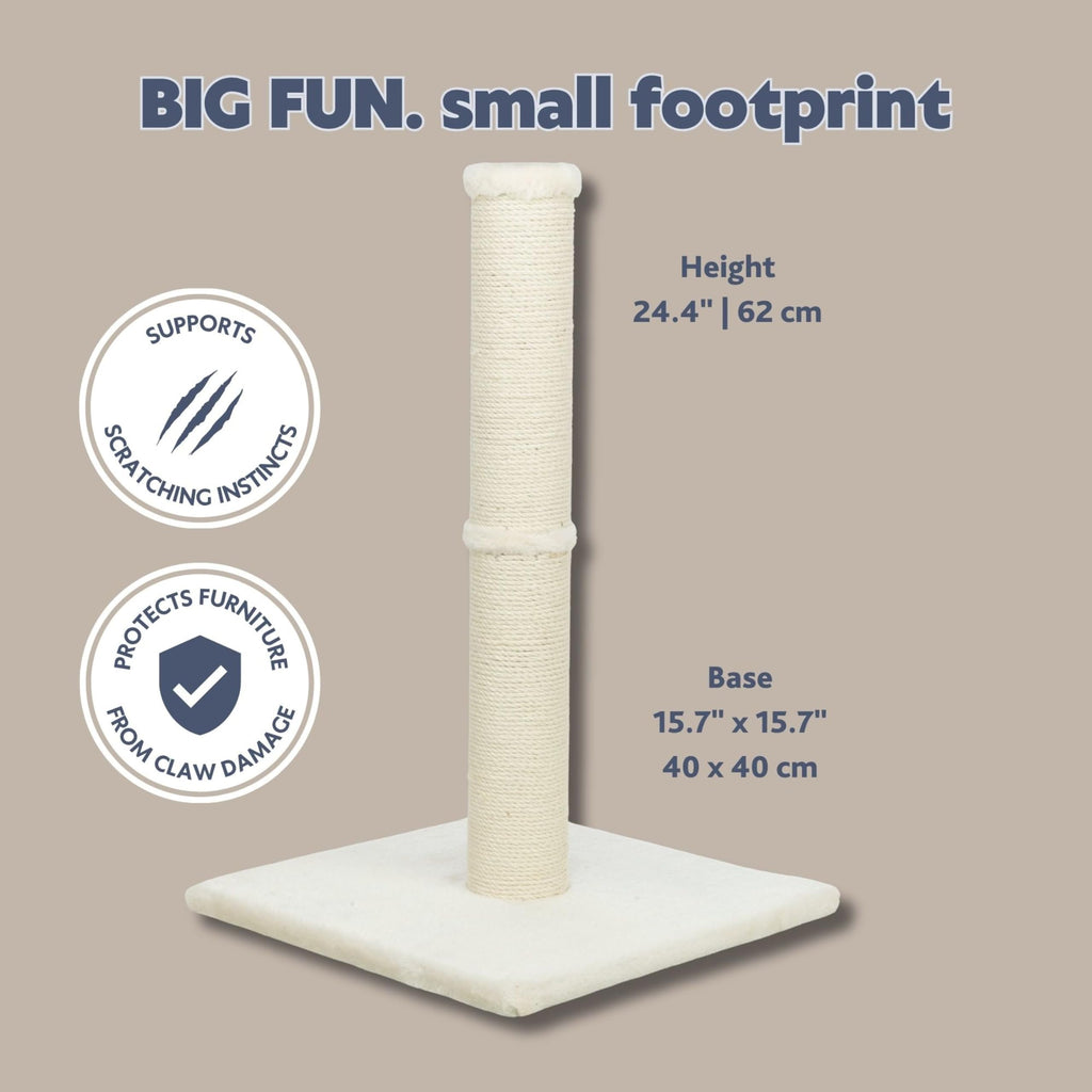 Beige Jute Cat Scratching Post N316747