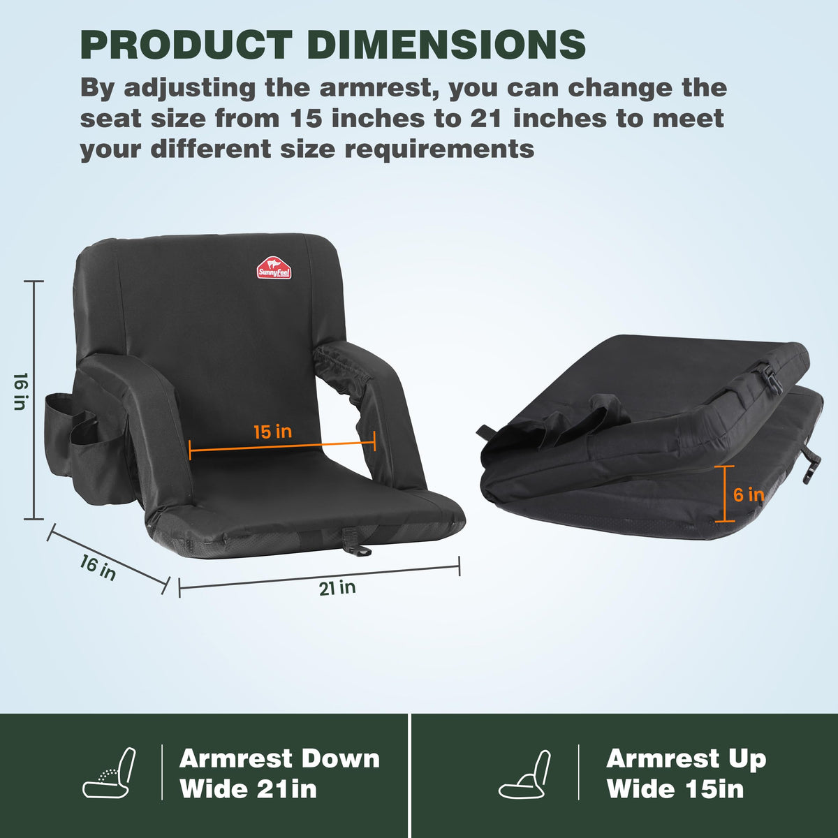 Foldable Stadium Seats 2-Pack with Shoulder Straps J595960