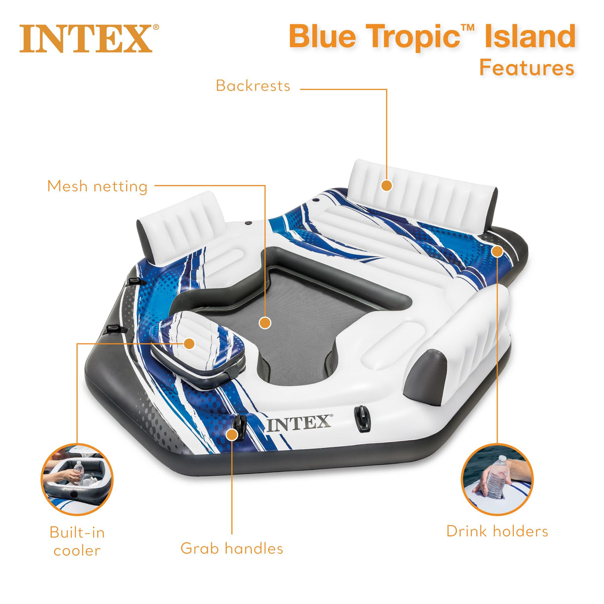 Blue 5-Person Floating with Electric Air Pump F199