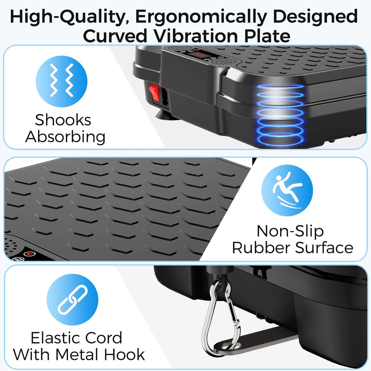 Vibration Plate Exercise Machine with Resistance Bands P860