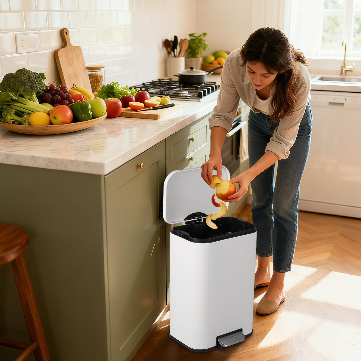 13.2 gal Stainless Steel Kitchen Trash Can P453