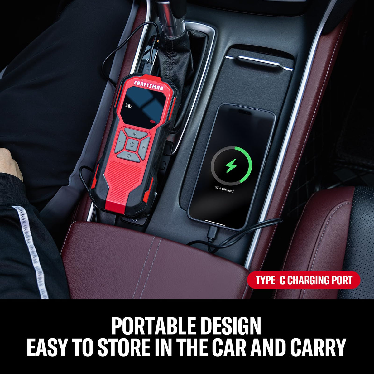 Cordless Portable Air Compressor with Digital Tire Pressure Gauge U59231