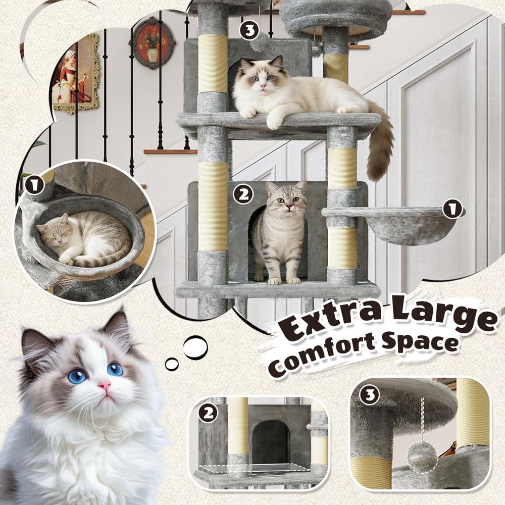 72 inch Cat Tree with Scratching Posts G2537