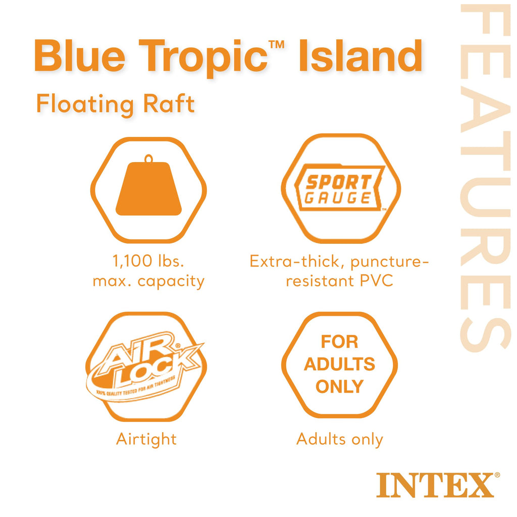 Blue 5-Person Floating with Electric Air Pump F199