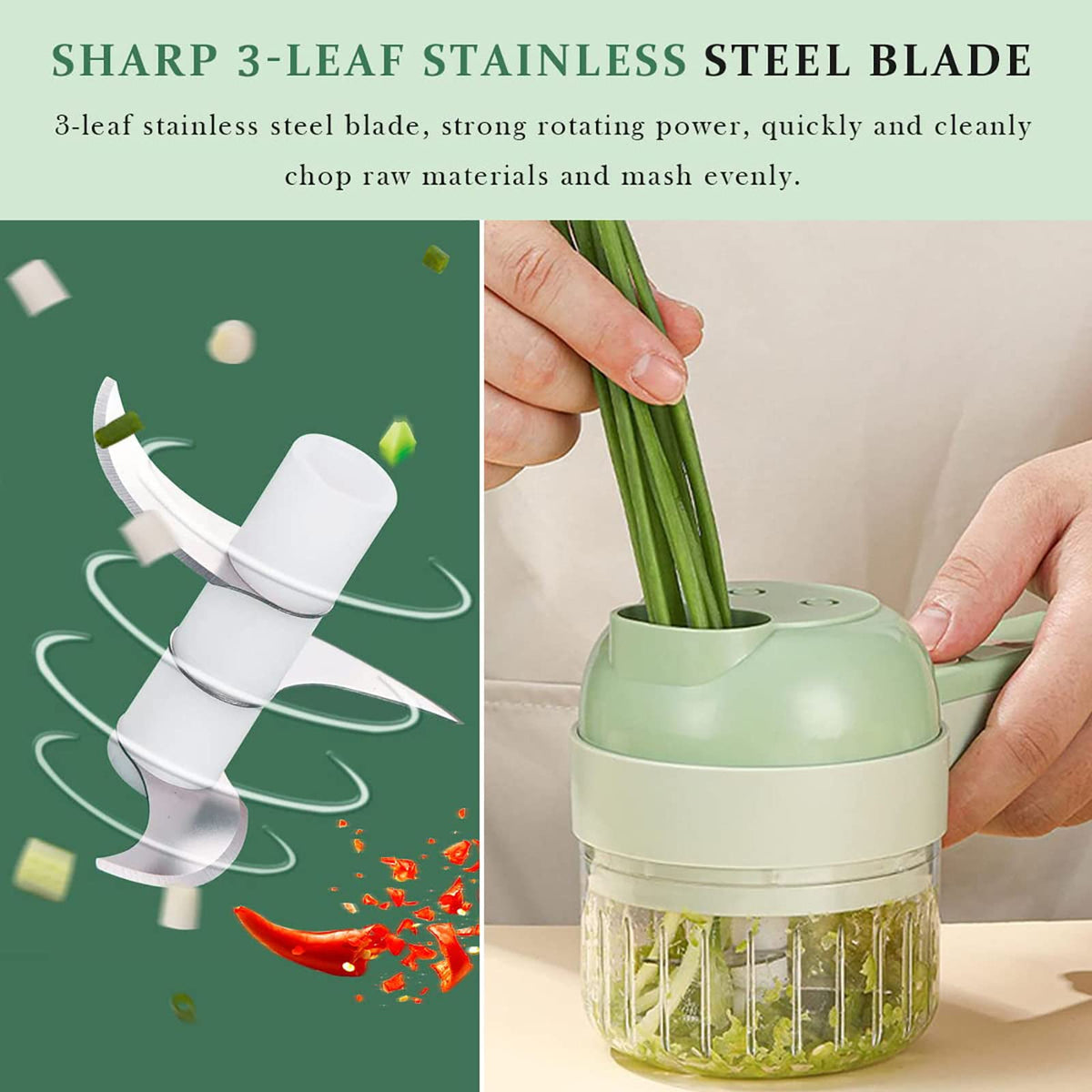 4 in 1 Handheld Electric Vegetable Cutter Set V60772