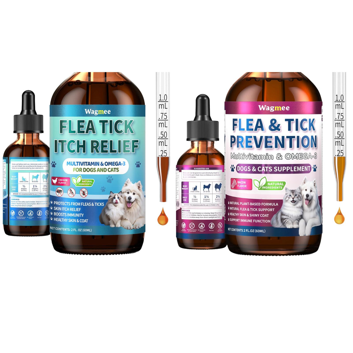 Natural Oral Flea and Tick Drops with Multivitamin for Pets N294341