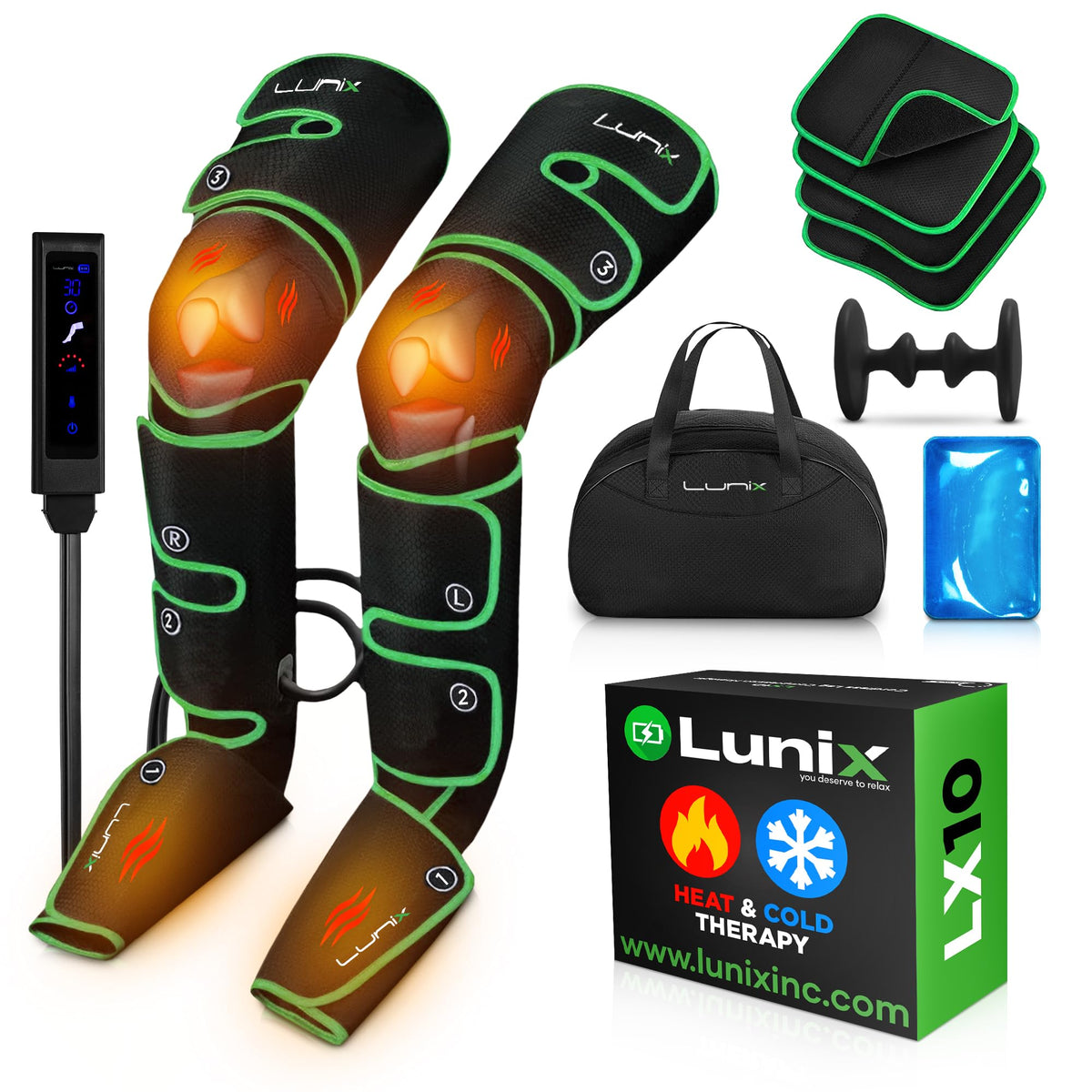 Cordless Compression Leg Massager with Heat & Cold Therapy V836427