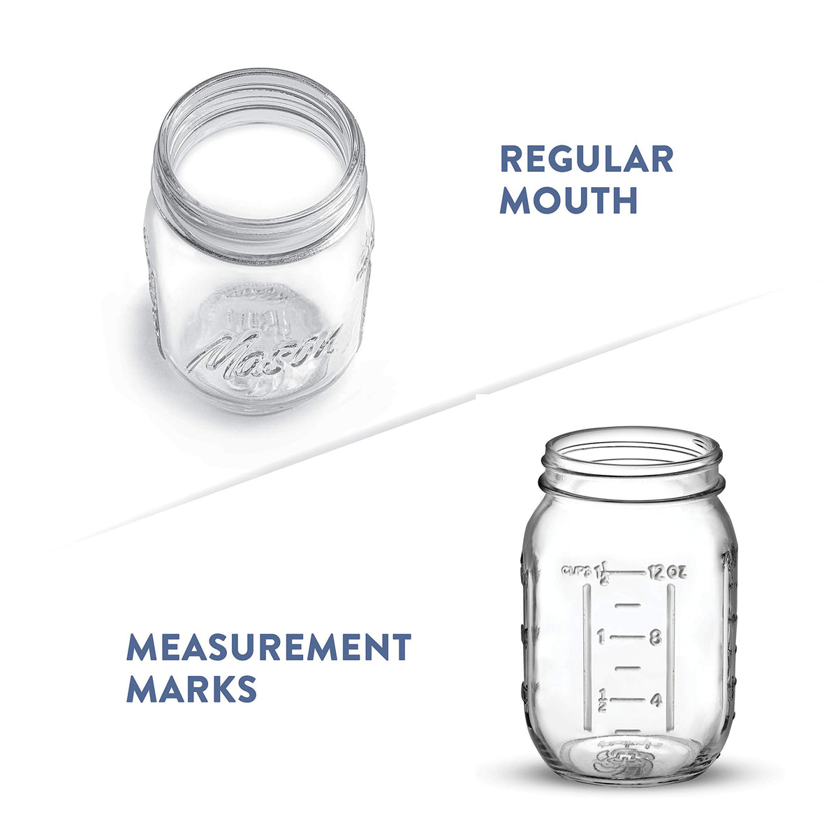 16 oz 12-Pack Regular Mouth Glass Jars with Lid & Seal Bands P769714
