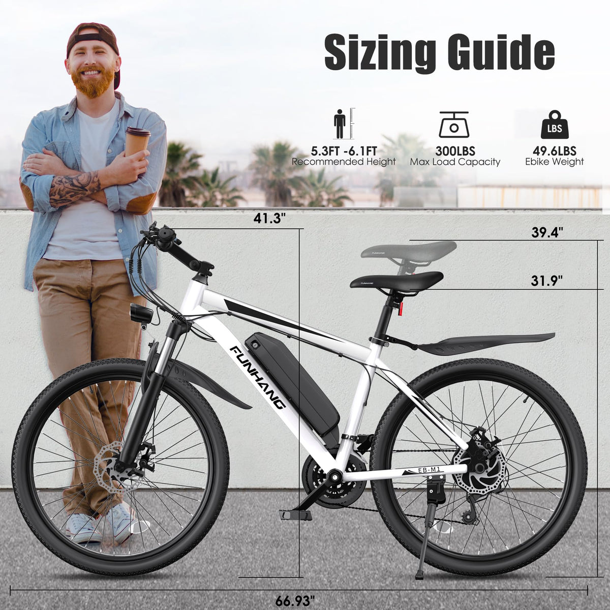 1000W 50Miles 26" Electric Mountain Bike with 48V Removable Battery W23038