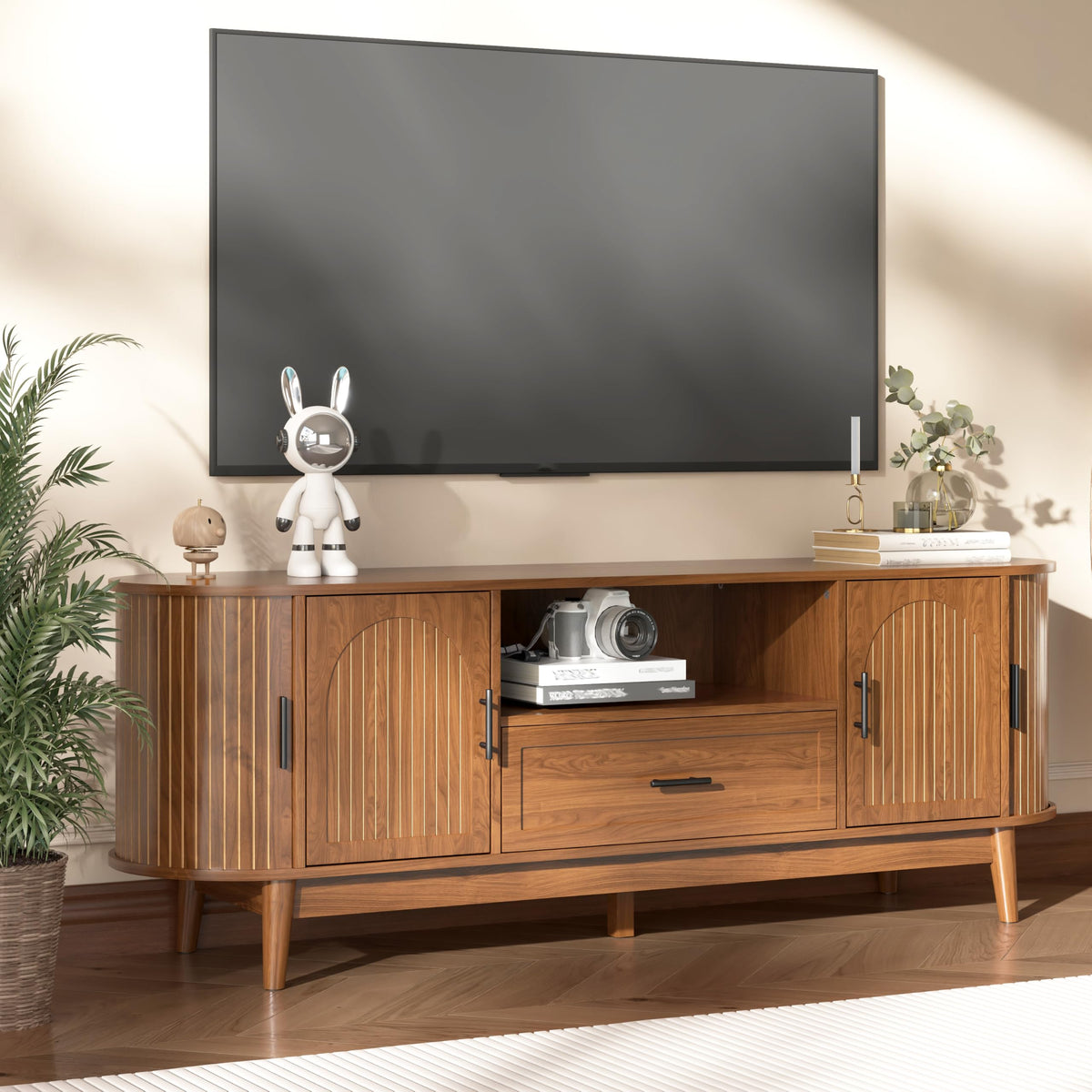 63" Fluted TV Stand with Drawers S95591