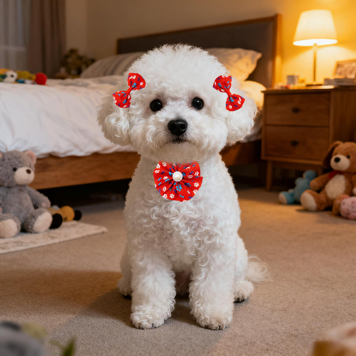 120PCS Dog Bows Collar Flowers and Bowties Grooming Accessories P38949