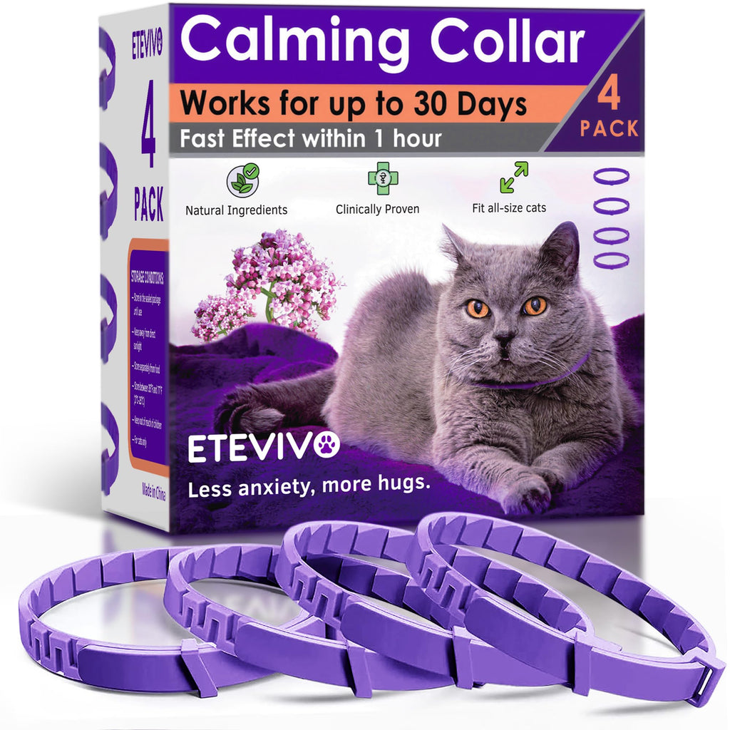 4 Pack Adjustable Calming Collar for Cats V5419