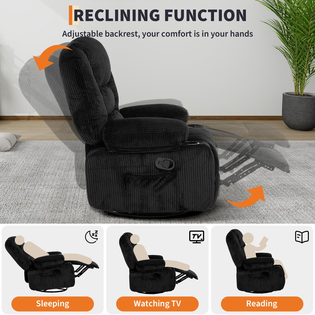 Oversized Swivel Rocker Recliner Chair E450961