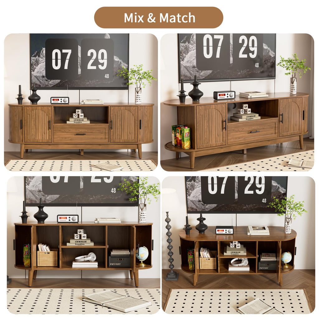 63" Fluted TV Stand with Drawers S95591